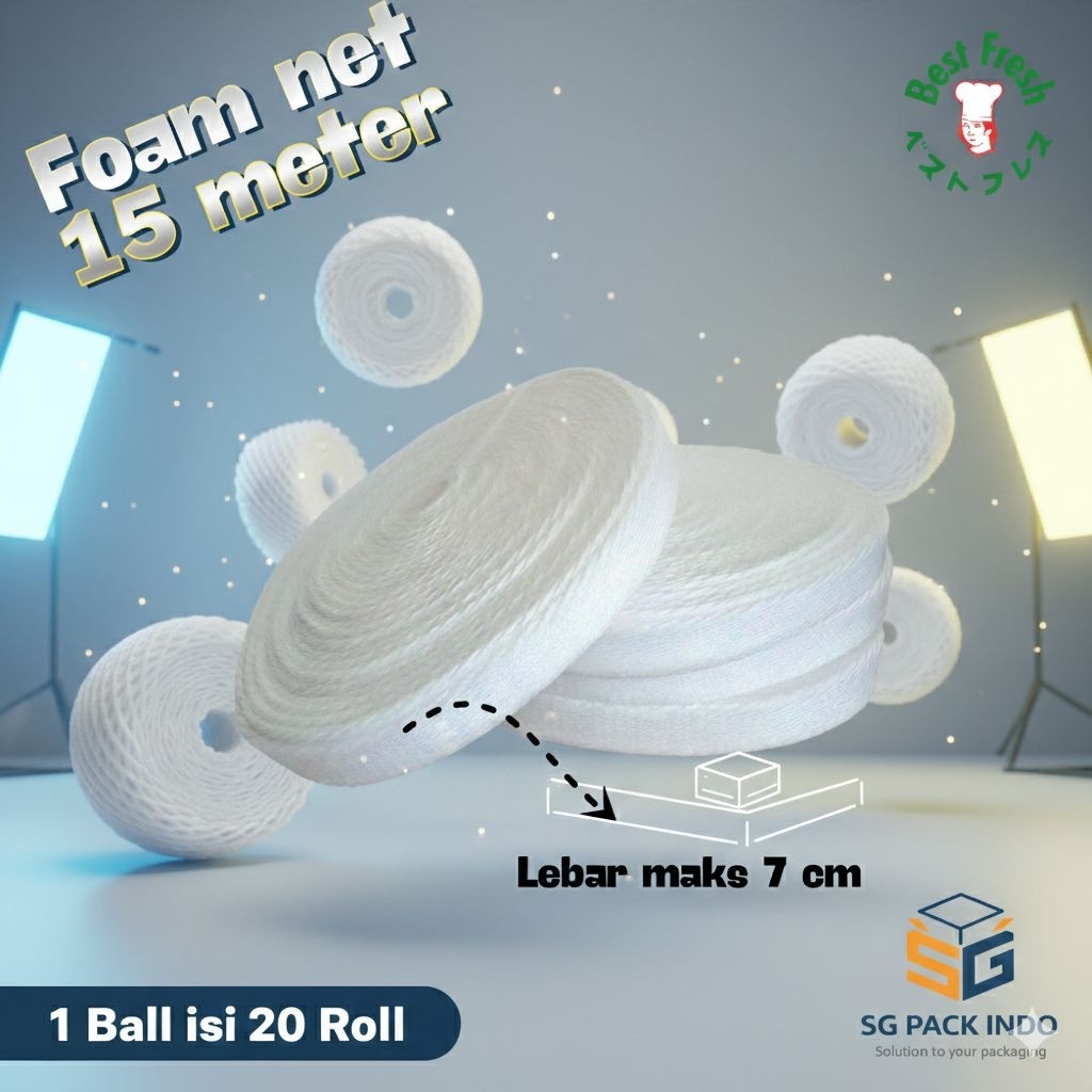 FOAM NET Jaring/Pelindung Buah & Botol 1ball 20roll Panjang 300m