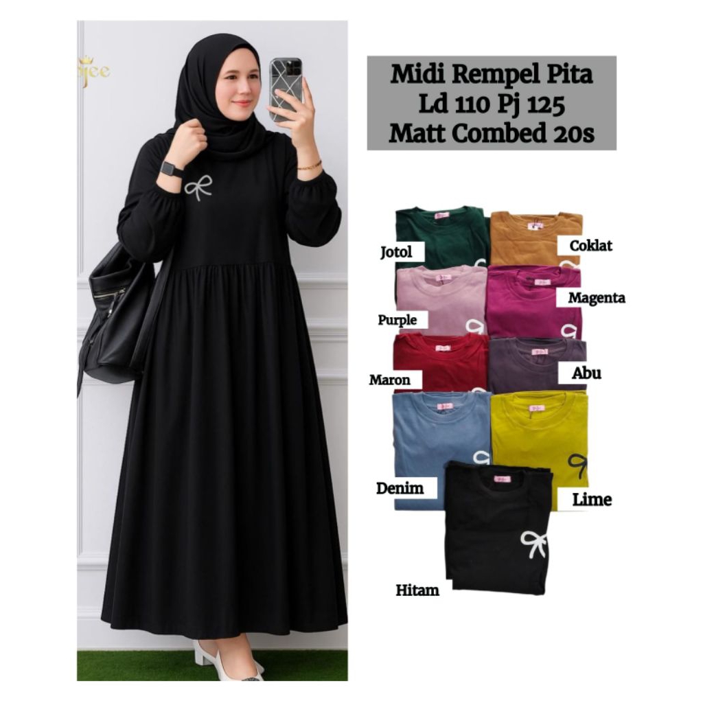 GAMIS POJEE/DRESS KAOS COMBAD 20S/MIDIDRESS KAOS/GAMIS KAOS POLOS KOMBINASI/LONGDRESS KAOS