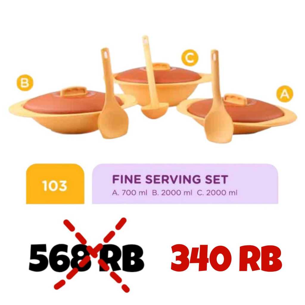 Twin Tulipware FINE SERVING SET Lodor Tempat Penyajian Makanan Isi 3 Tulipware Kita