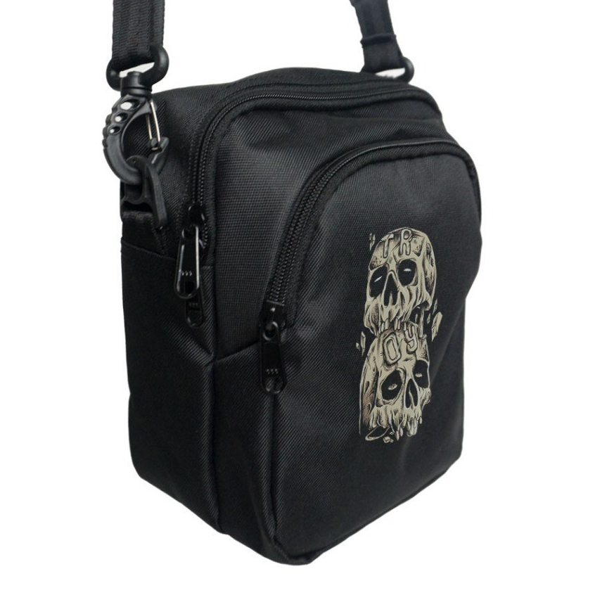 Troy Company Sling Bag Daily Black Pile Of Skulls - Slingbag Hitam Tas Selempang Hitam SBD 2187