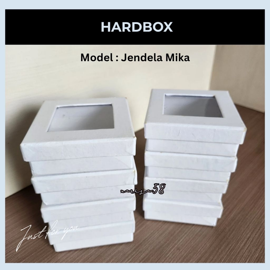 Kotak Box Hardbox 9x9x3 | 11x11x3 cm | Jendela Mika | Kotak Kado | Giftbox | Kotak Polos | Hampers