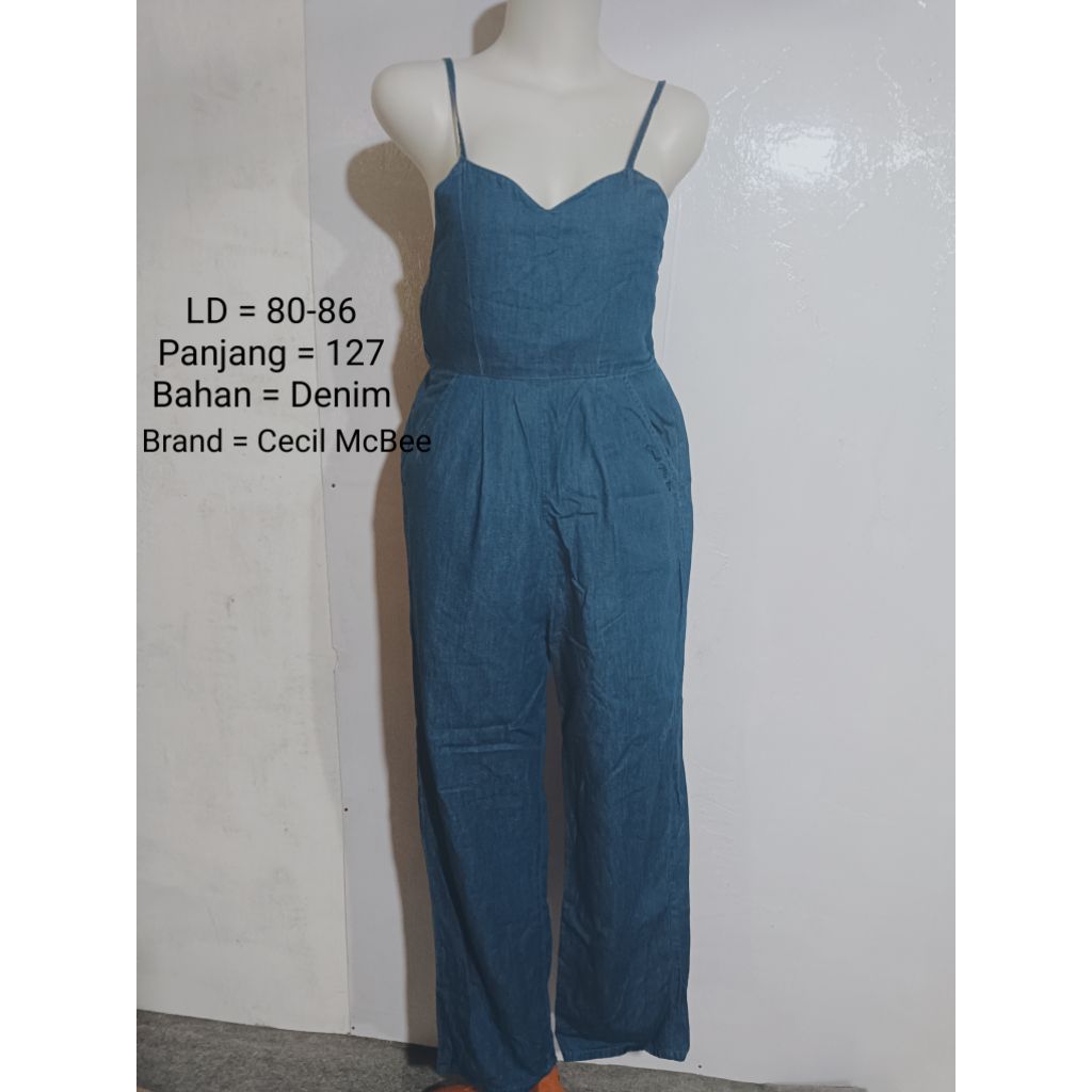 Jumpsuit Denim Biru Brand Cecil McBee