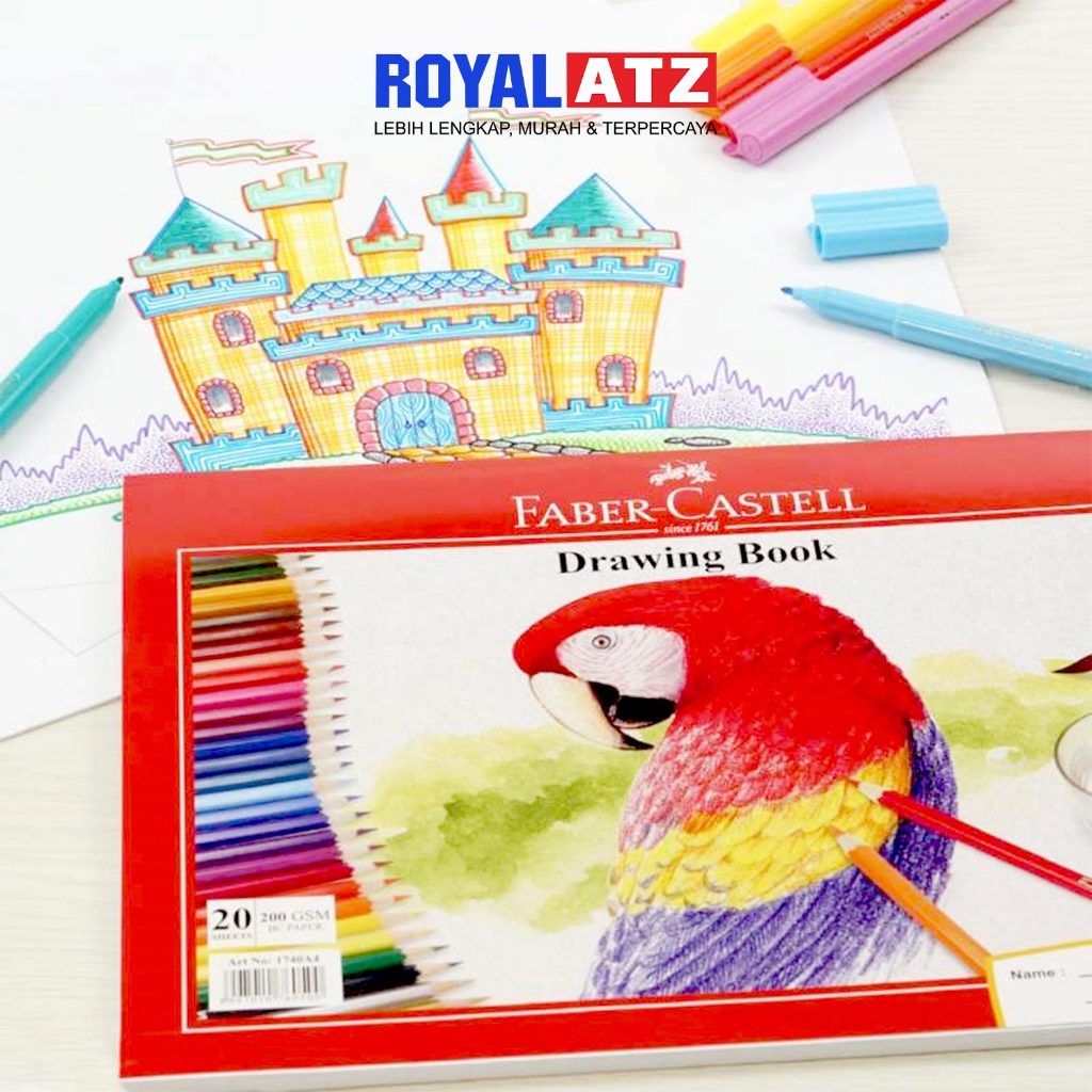 Faber Castell Drawing Book A4 200 GSM & Canvas Pad A4 - Buku Gambar & Kertas Canvas Lukis Premium