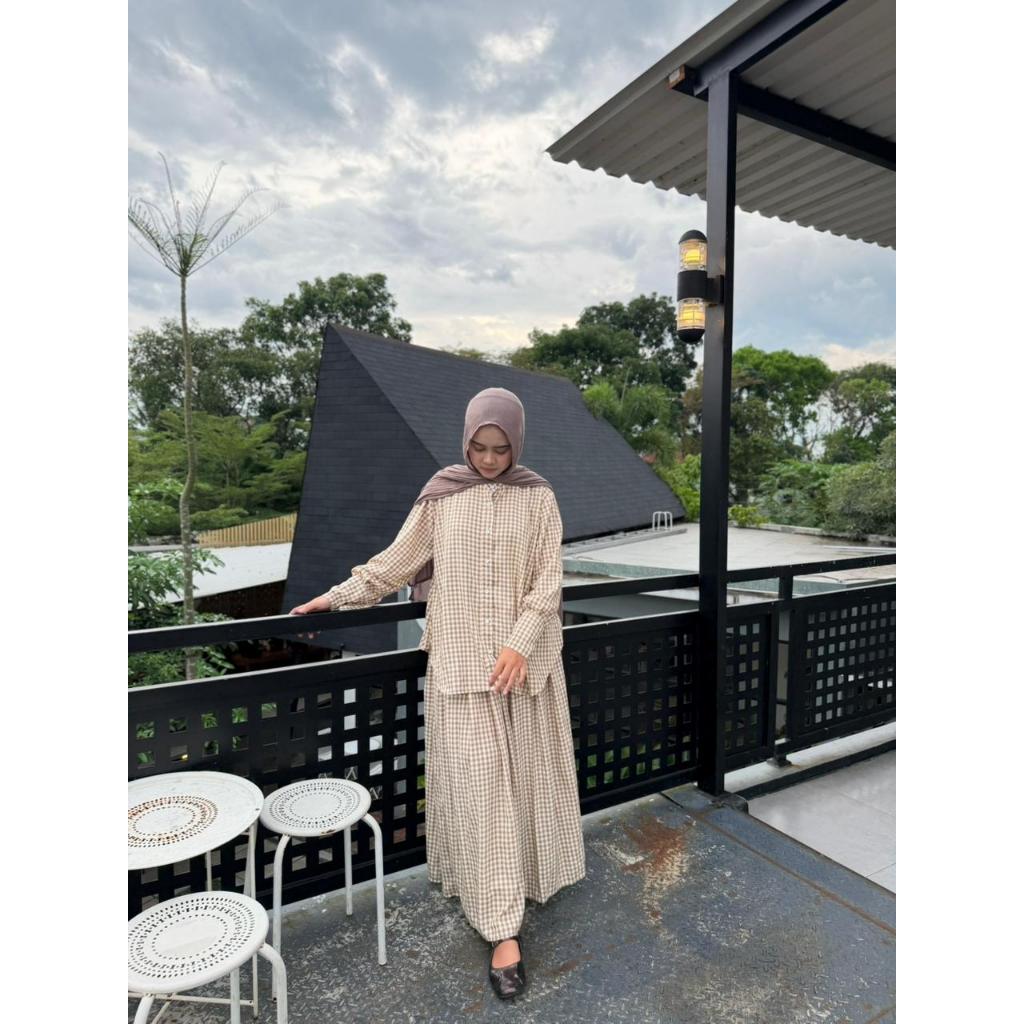 DRESSERIA SETELAN ROK DAN KEMEJA OVERSIZE WANITA SETELAN ROK WANITA KEKINIAN 2026 SETELAN ROK WANITA