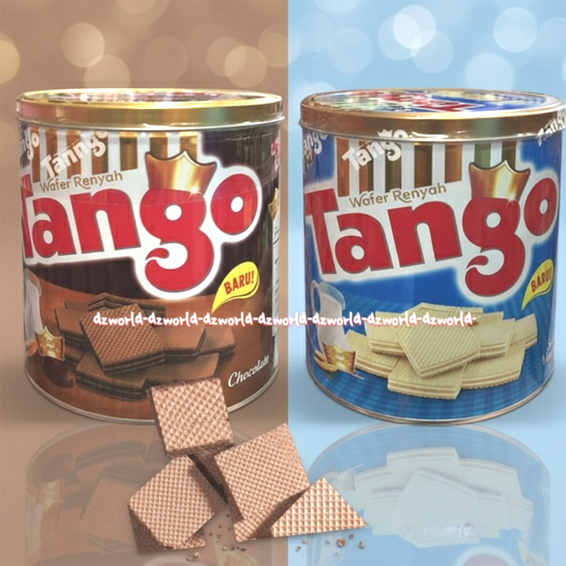 Tango Wafer 300gr Vanilla Coklat Milk Renyah Baru Wafer Susu Vanila Chocolate Tengo Kemasan Kaleng T