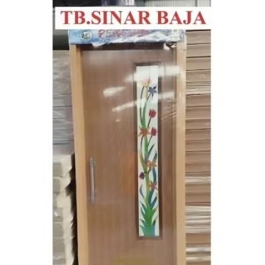 Pintu PVC Kamar Mandi Minimalis Jati Coklat / Pintu PVC Kamar Mandi / Pintu Kamar Mandi