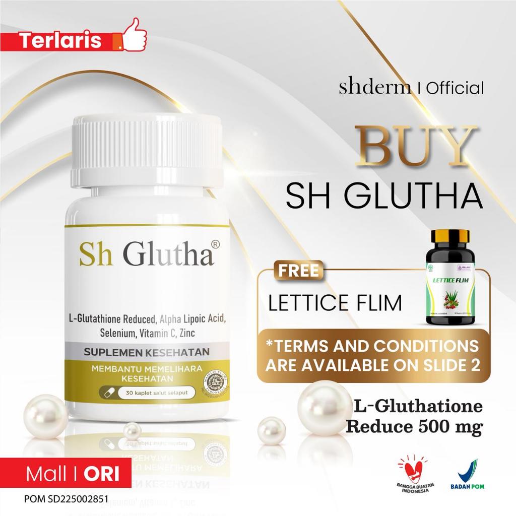 Suplemen Sh Glutha 30 kapsul Antioksidan Whitening Booster Multivitamin Gluthathione