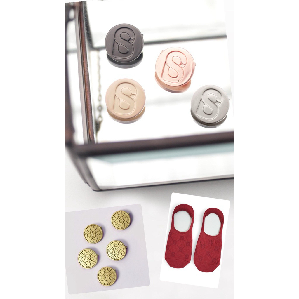 SALE‼️Buttonscarves Brooch, Xanadu Pin, Monogram Socks, Iphone Case, Foldable Bag