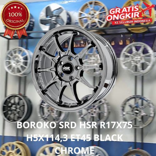 VELG MOBIL RACING HSR BOROKO SRD /CE28 BLACK CHROME PELEK MOBIL YARIS CROSS NWE LIVINA