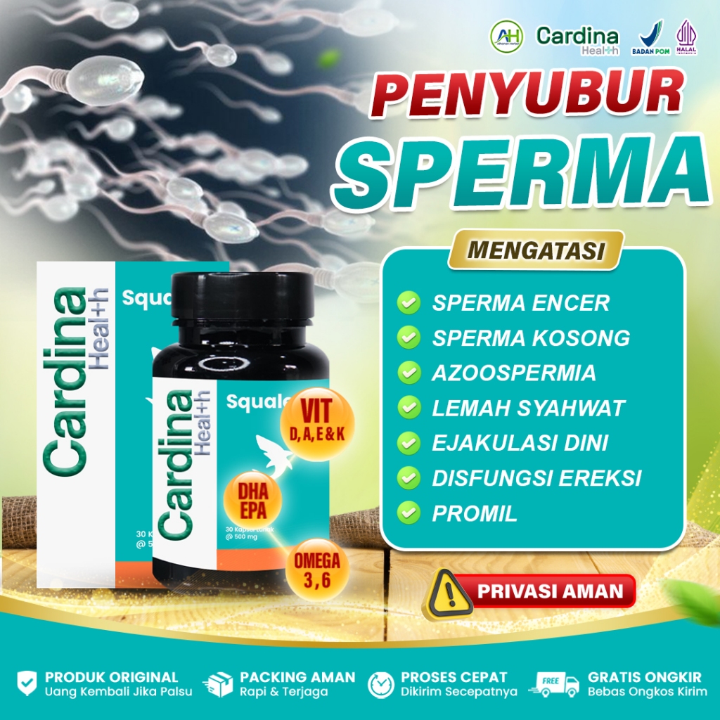 Obat Penyubur Sperma Pria Agar Banyak dan Kental Bagus Untuk Promil Vitamin Kesuburan - Cardina Asli