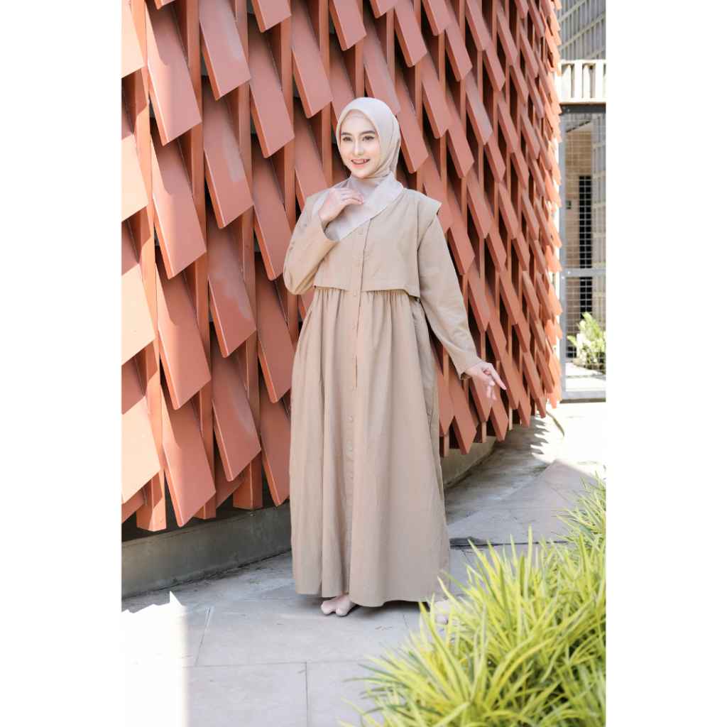 FEMMEWEAR - AURELIE DRESS | maxi dress gamis katun linen dress
