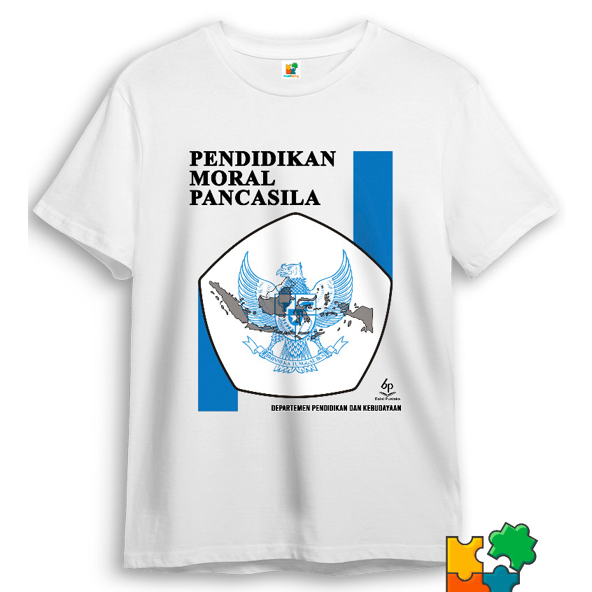 T-Shirt PMP "Pendidikan Moral Pancasila" Putih - Kaos Nostalgia Sekolah Jadul Premium