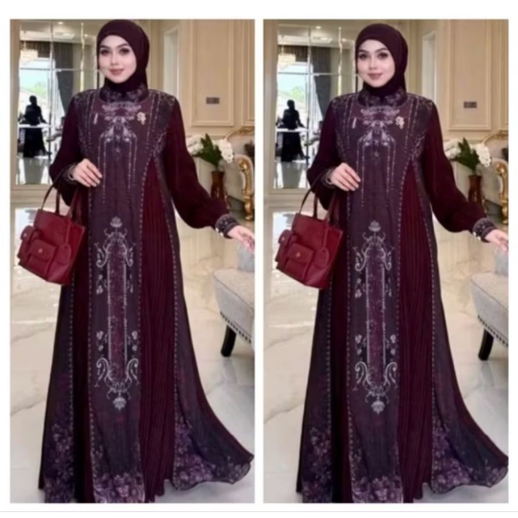 SHELLA SAUKIA || Dress mix Plisket Ori Shella Saukia