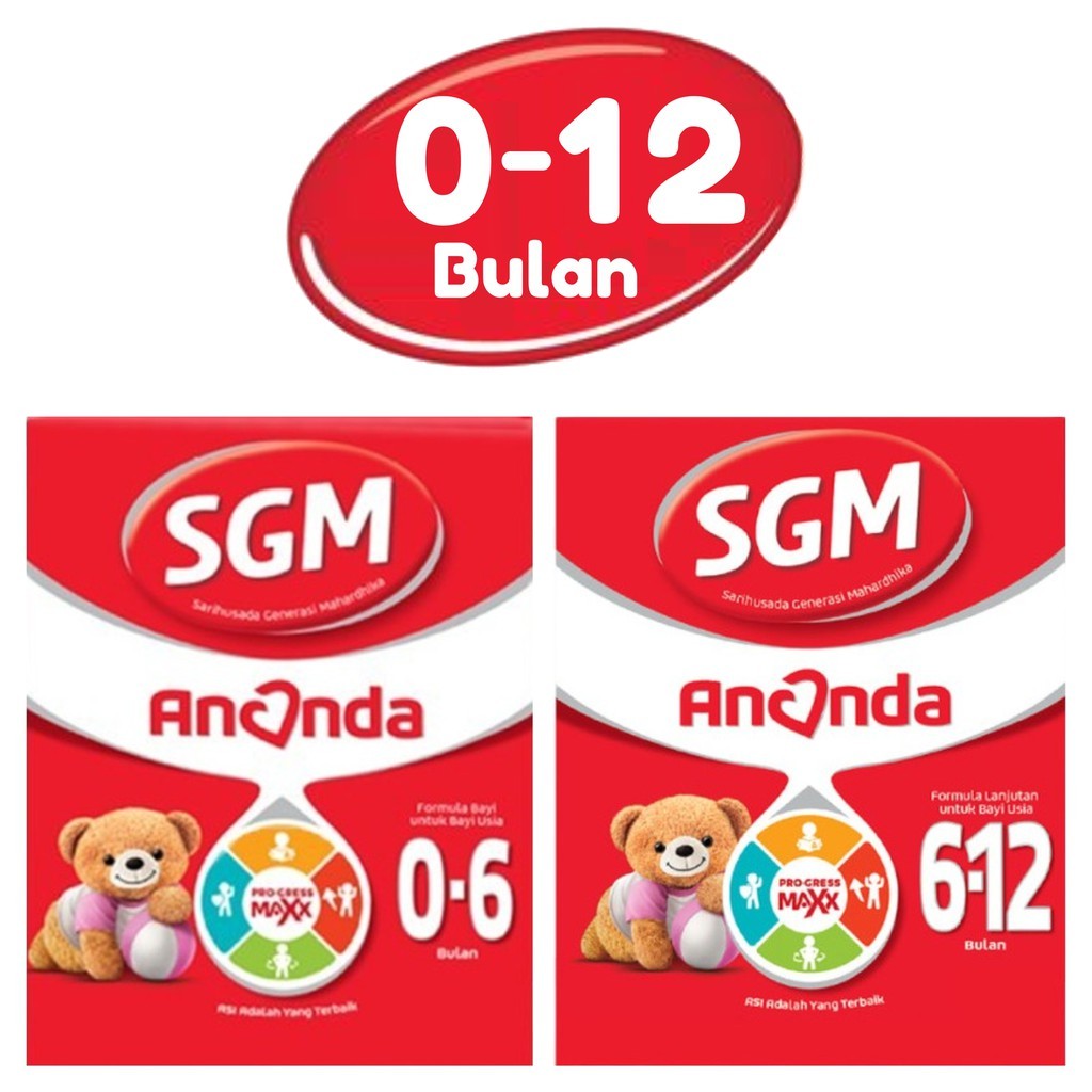 Paket Susu Formula SGM Ananda 0-6 & 6-12 Bulan 5 Box 120gr