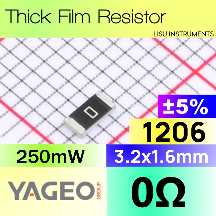 0R 1206 ±5% SMD Thick Resistor 0R 0 RC1206JR-070RL YAGEO