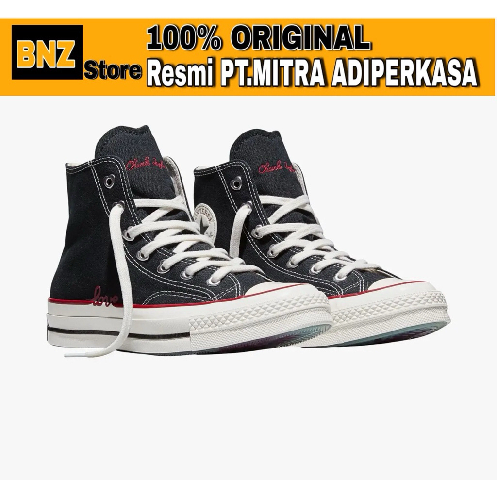 Sepatu Sneakers Wanita Converse Chuck 70s Hi Black/Days Ahead/Egret