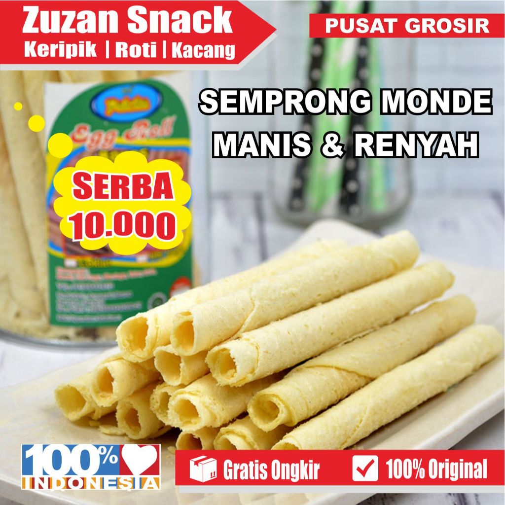 Semprong Monde Kiloan 1kg - Kue Semprong Manis Renyah Original - Snack Kiloan Murah