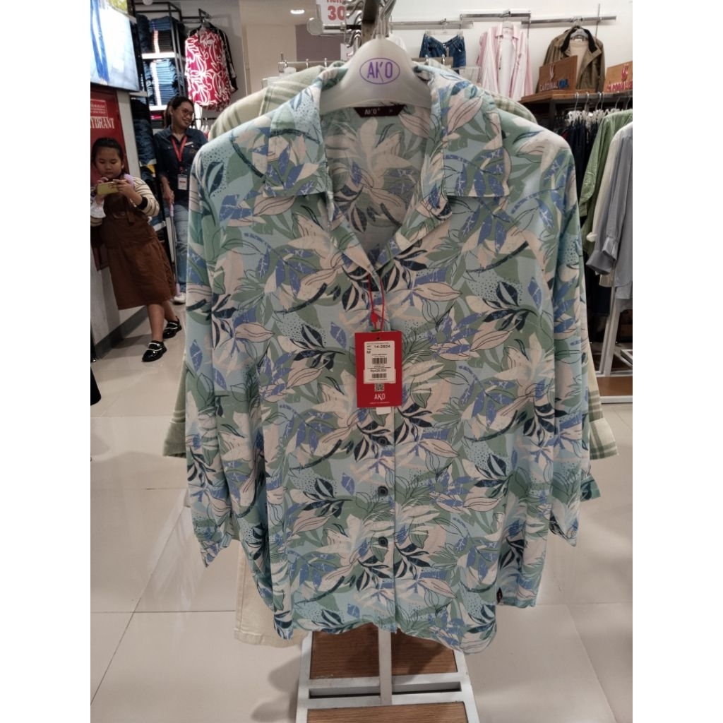 kemeja wanita ako motif bunga