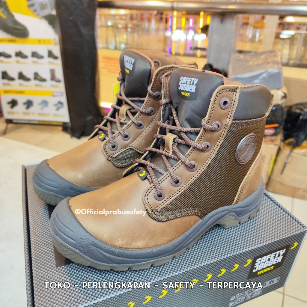 Sepatu Safety JOGGER Rush S3 Resleting Warna Cokelat Original 100% - Safety Shoes JOGGER Rush