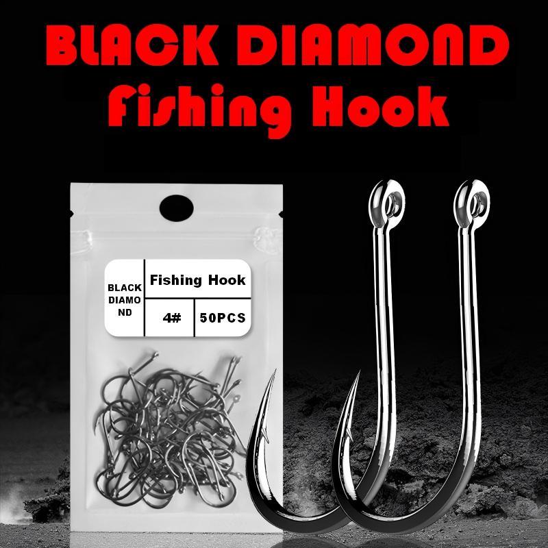 50 pcs kail pancing super tajam dan kuat mata kail pancing carbon mata hook