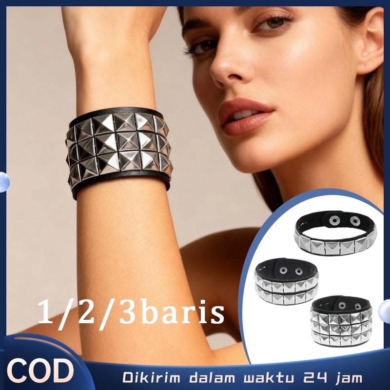 Newww Aksesoris Punk Gesper Punk Pria Punk Bracelet Punk Gelang Punk Wanita Gelang Idola Korea Punk