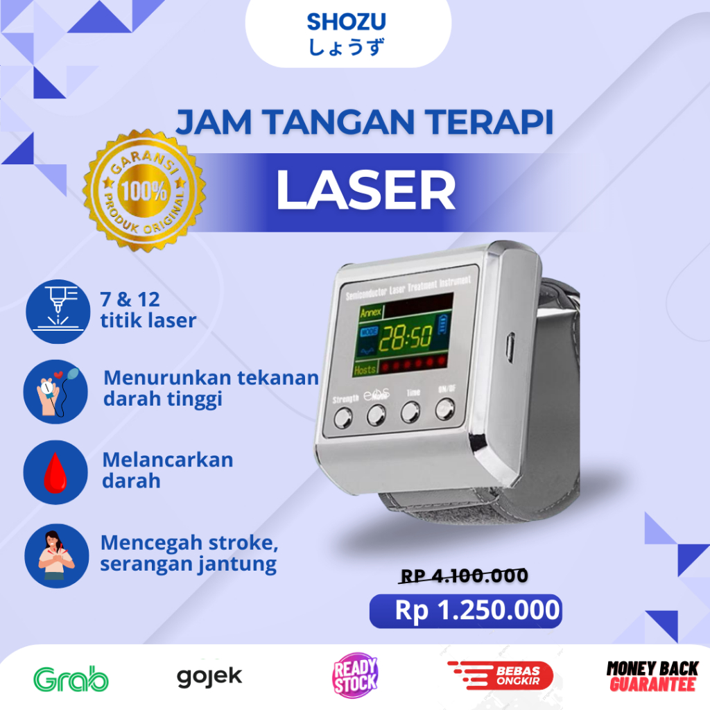 Jam Tangan Terapi Laser 12 Titik Laser Treatment Therapy Cegah Stroke & Serangan Jantung ORIGINAL