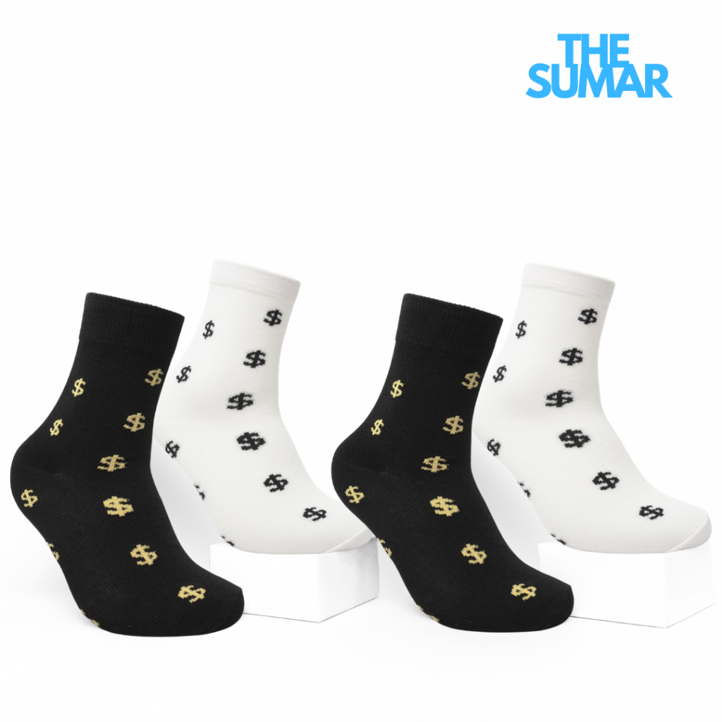 THE SUMAR - Kaos Kaki Wanita Quarter MOTIF DOLLAR SERIES
