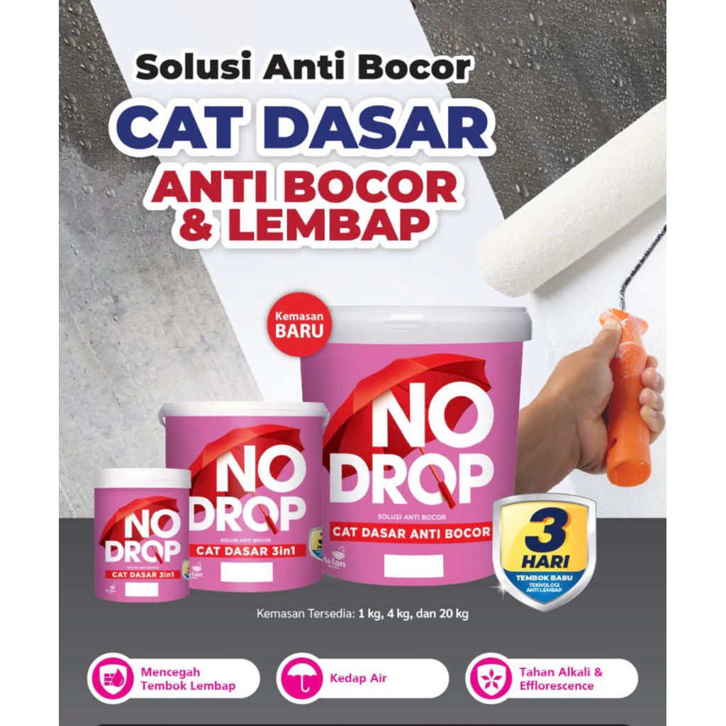 No Drop Cat Dasar 20kg/ Cat Dasar Tembok/ Cat Dasar Tembok Bocor/ Cat Dasar Interior/ Cat Dasar Exte