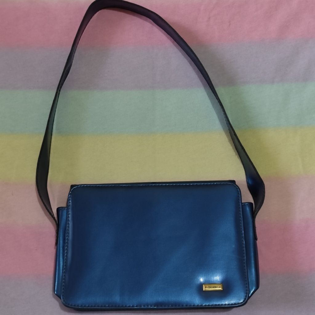 Tas PVC Glossy Blue Shoulderbag Preloved