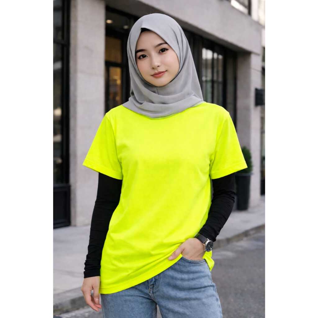 Kaos Lengan Pendek kuning lemon Unisex Polos Premium Cotton Combed Cocok Pria Wanita