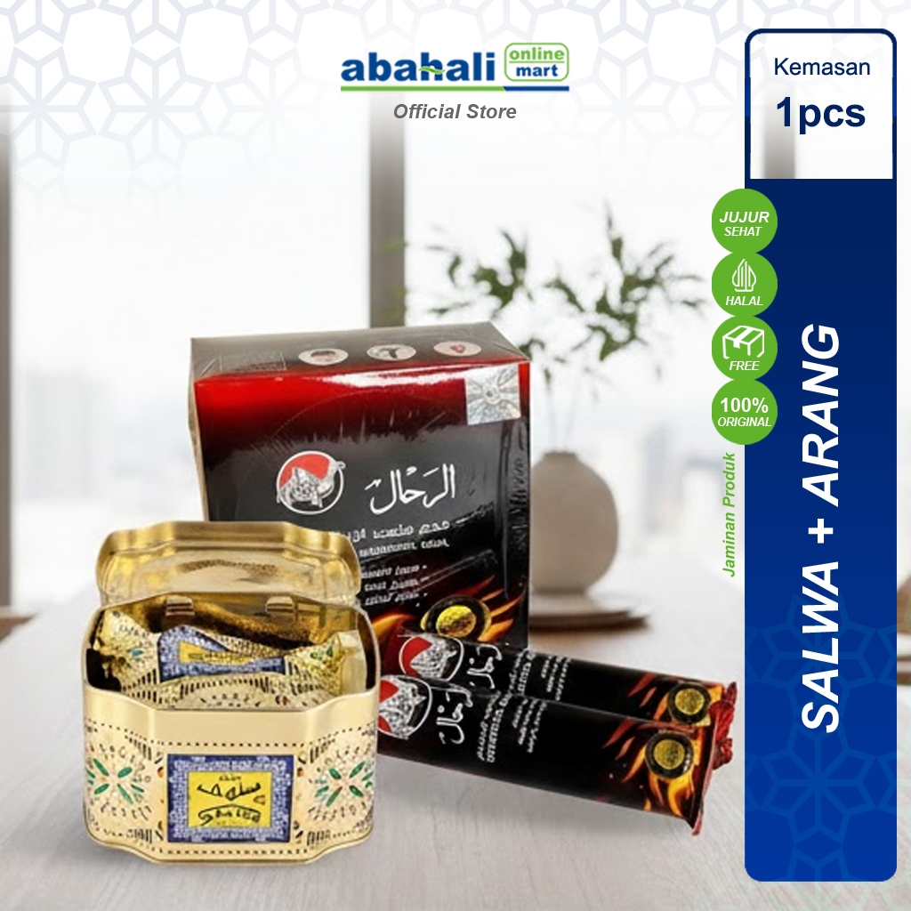 Arang Magic Al Rahal + Salwa Oud Mudah Menyala, Tidak Berbau, Desain Donat