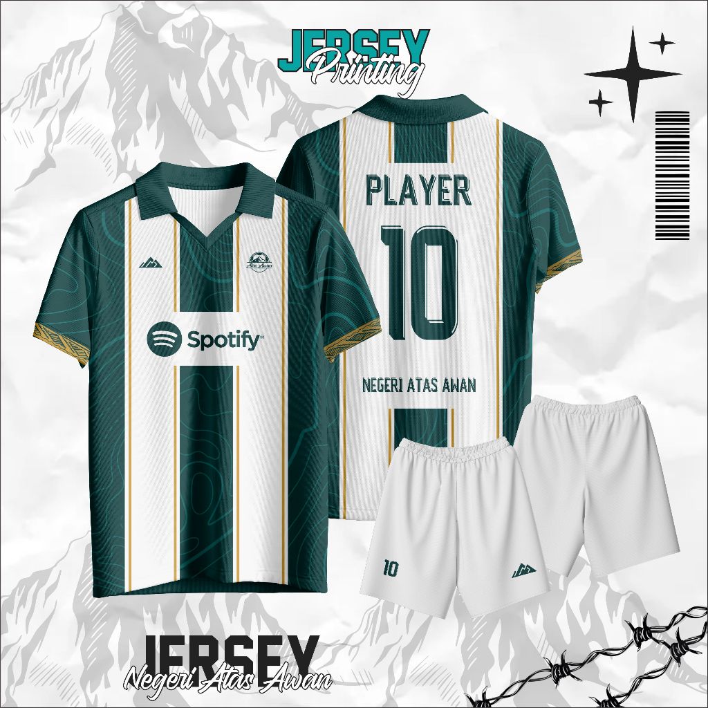 Jersey Futsal Jersey Sepak Bola Hijau Retro Printing Dryfit Bisa Satuan Multi Ukuran Retro Badminton