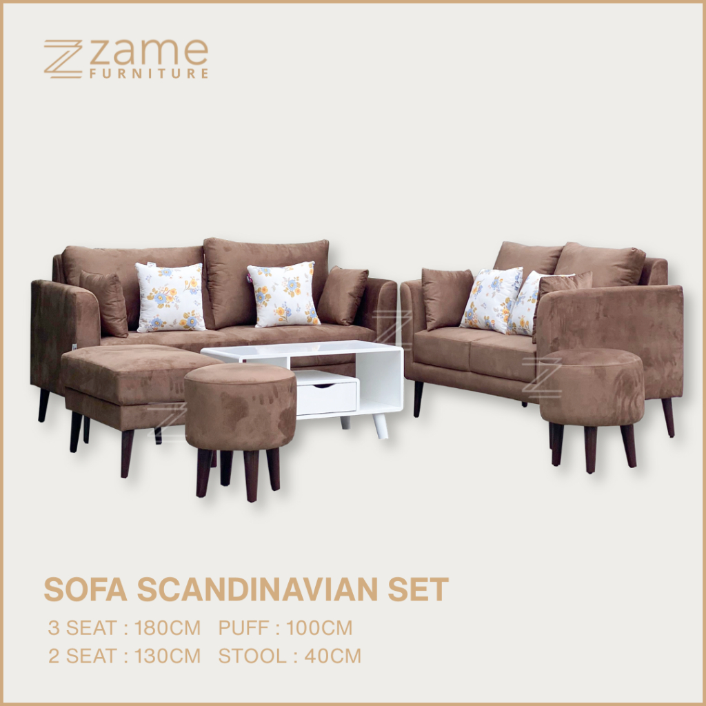ZAME FURNITURE - SOFA SCANDINAVIAN SET