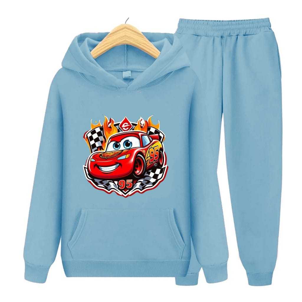 AS - SWEATER HOODIE SETELAN ANAK MOTIF MCQUEEN CARS