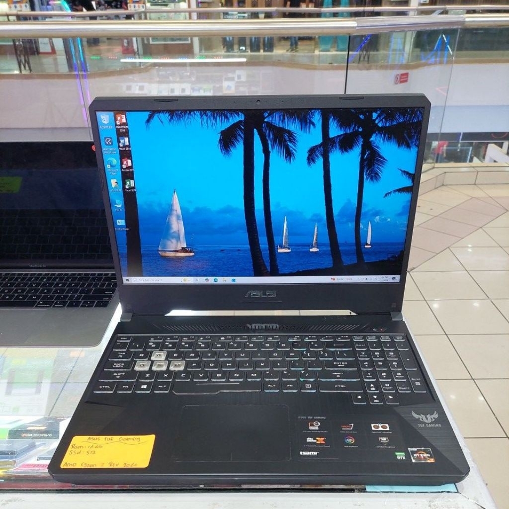 Laptop Asus Tuf Gaming FX505D AMD Ryzen 7 3750H with Radeon Vega Mobile Gfx Ram 8gb ssd 512gb NVIDIA