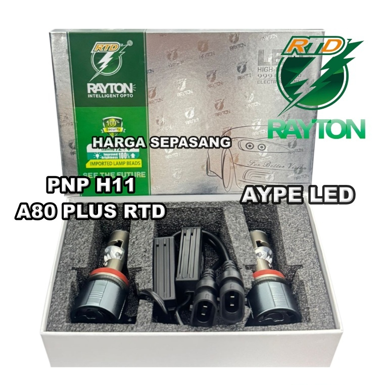 Lampu Led FOGLAMP RTD A80 PLUS H11 Projie Mini Projector Lens Motor Mobil Headlight Headlamp Biled