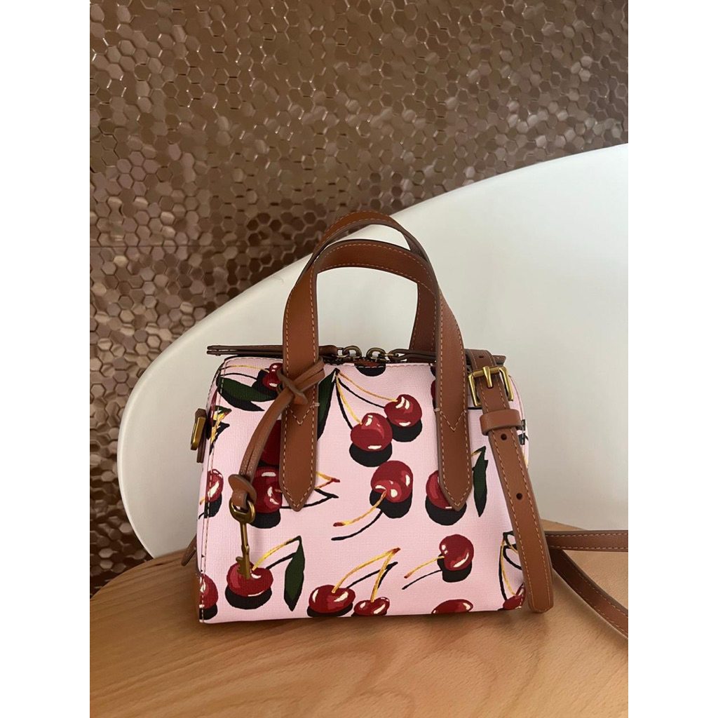 Fossl sydney satchel mini pink cherry