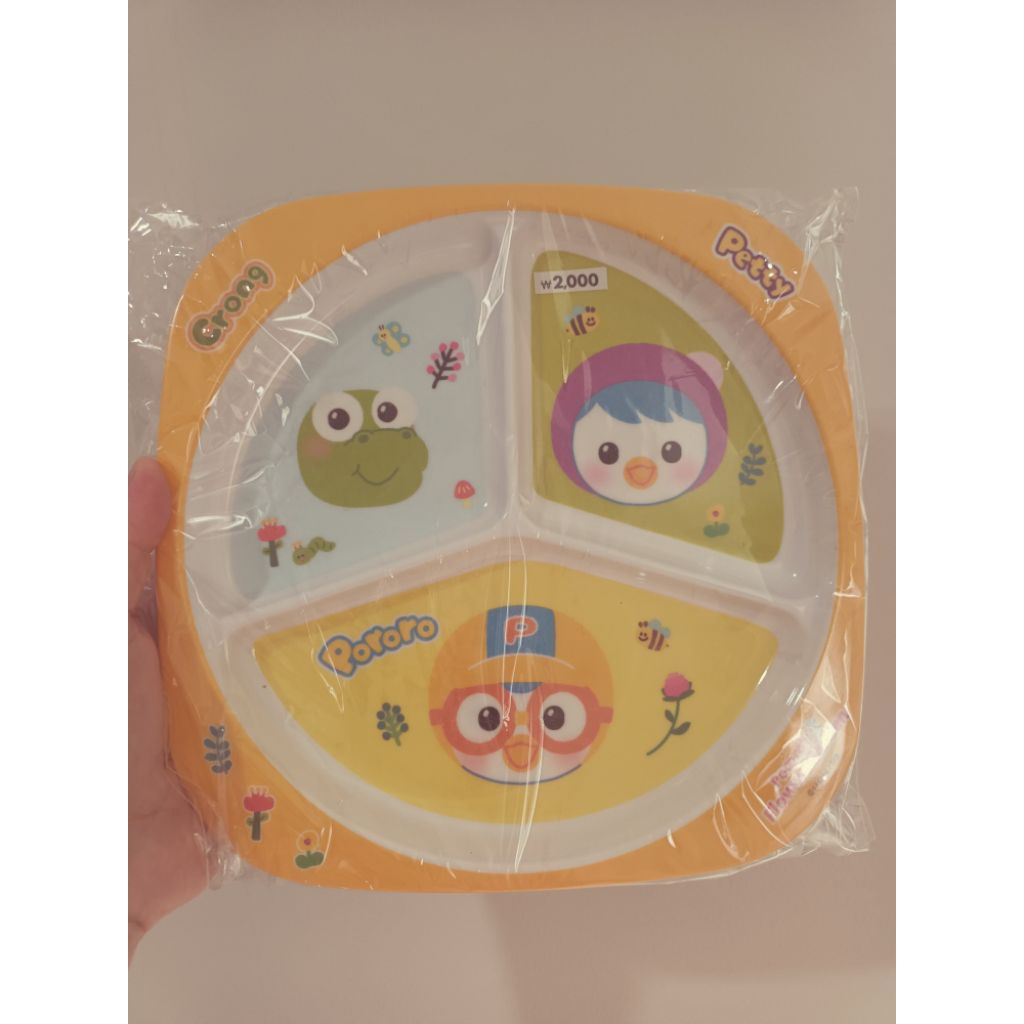 piring makan sekat melamin anak pororo piring makan karakter pororo piring makan anak sekat 5 pororo