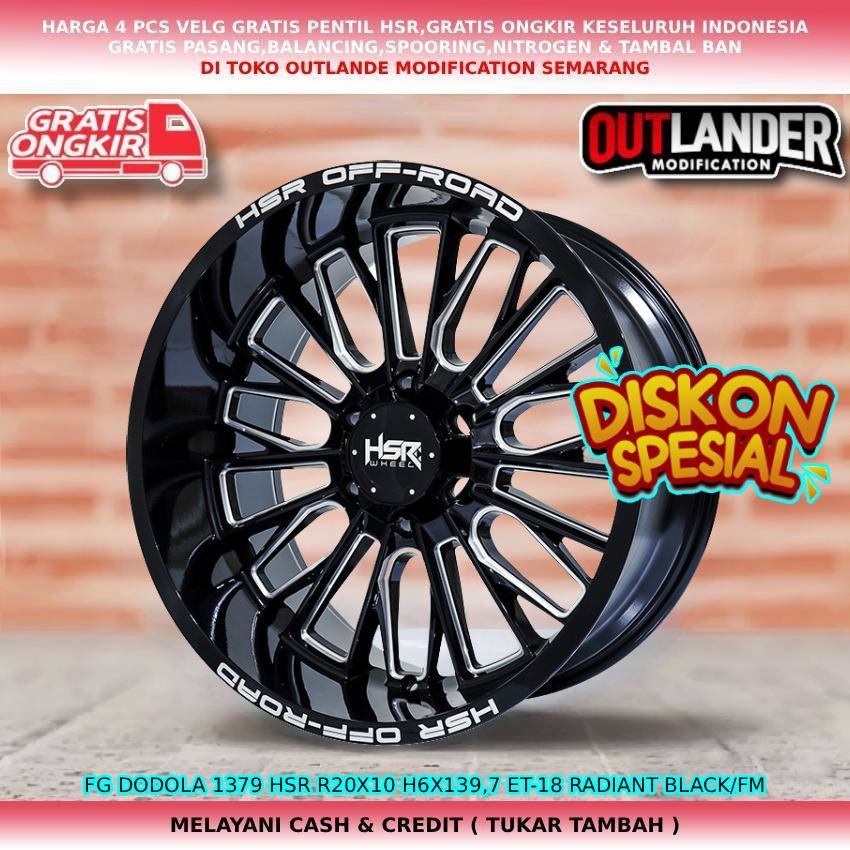 Rekomendasi Velg Buat Mobil Hummer R20 Lebar 12 HSR FG DODOLA R20 Pcd 6X139.7