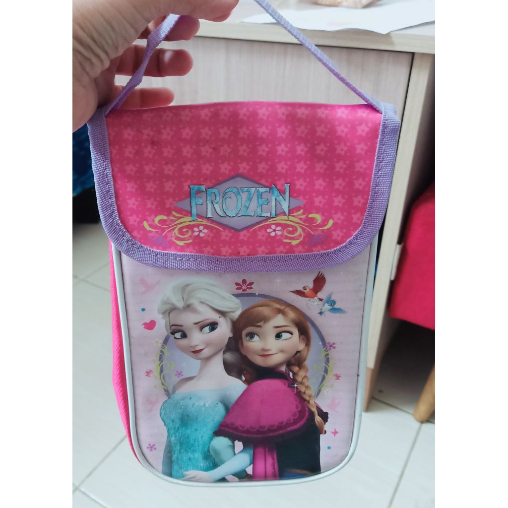 Disney Frozen Insulated Lunch Bag Tas Bekal Tahan Panas Dingin Tas Thermal Lunch Box dengan Lapis Al