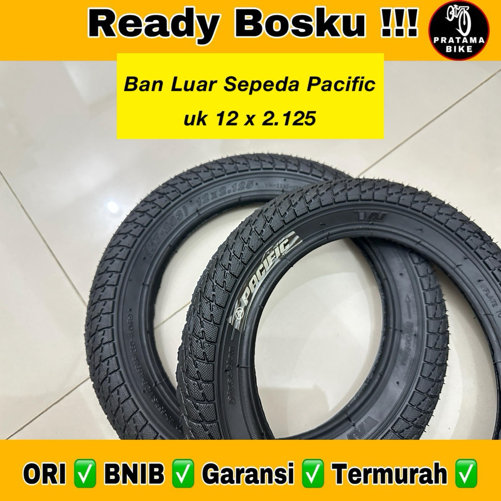 Ban Luar Sepeda ukuran 12x2.125 || 12 x 2.125 Merk PACIFIC Murah