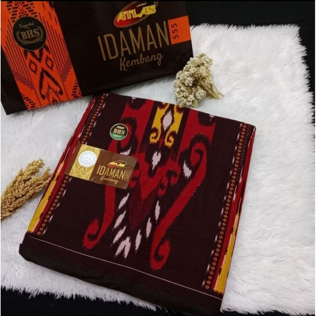 [COD] kain sarung atlas idaman kembang 555/kain sarung dewasa atlas 100% original