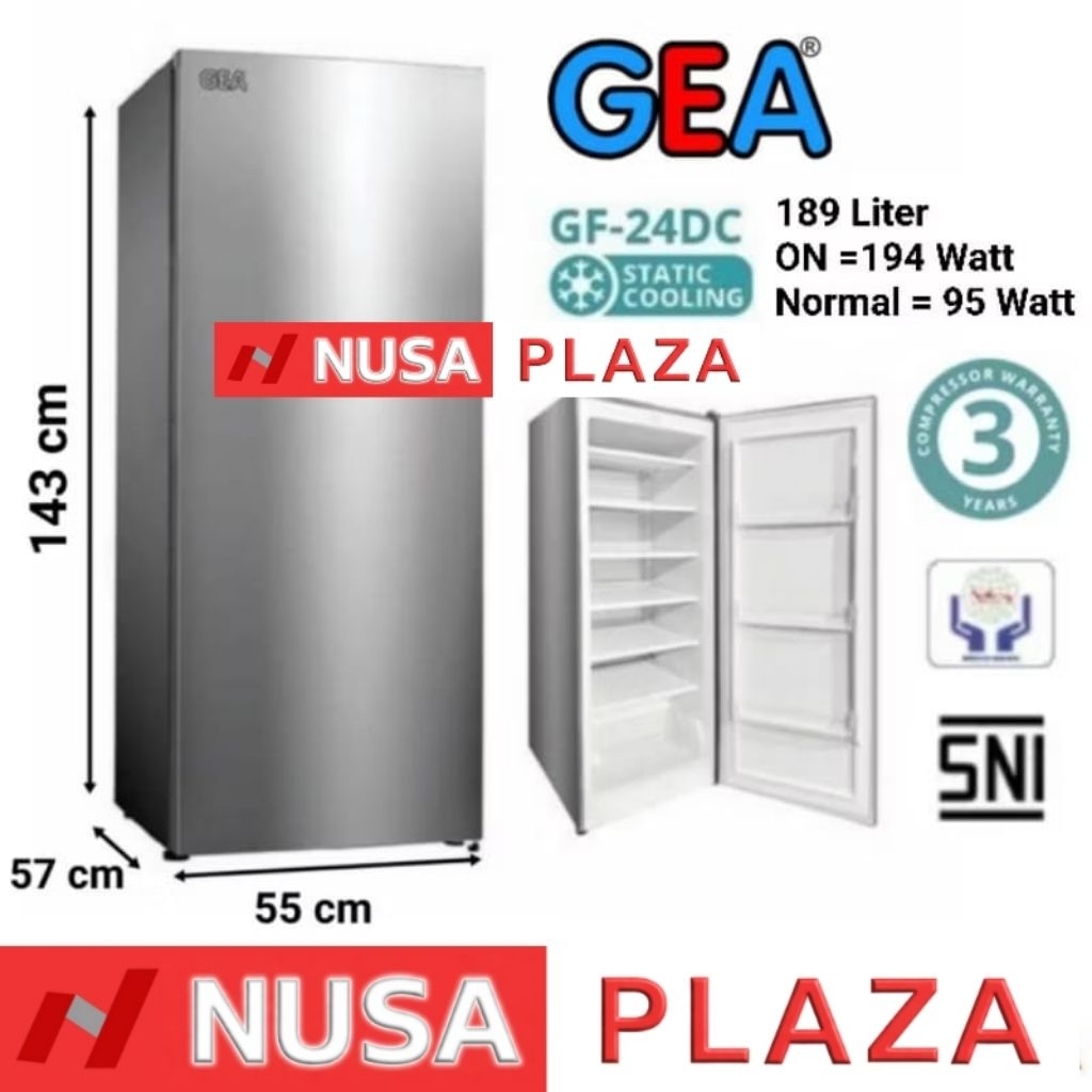 FREEZER 6 RAK BERDIRI GEA GF-24DC Es batu (KHUSUS MEDAN)