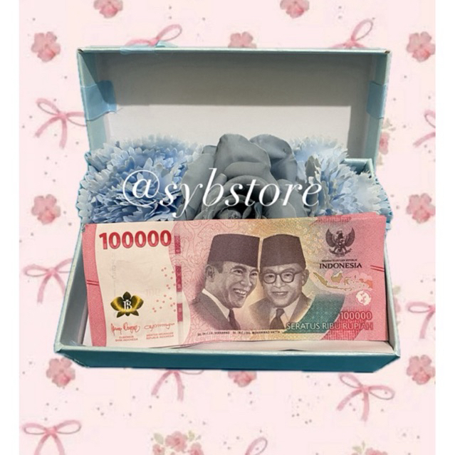 Gift Box Money Asli / Flower Box Money / Money Box / Box Uang / Hadiah Ulang Tahun / Kado money Box