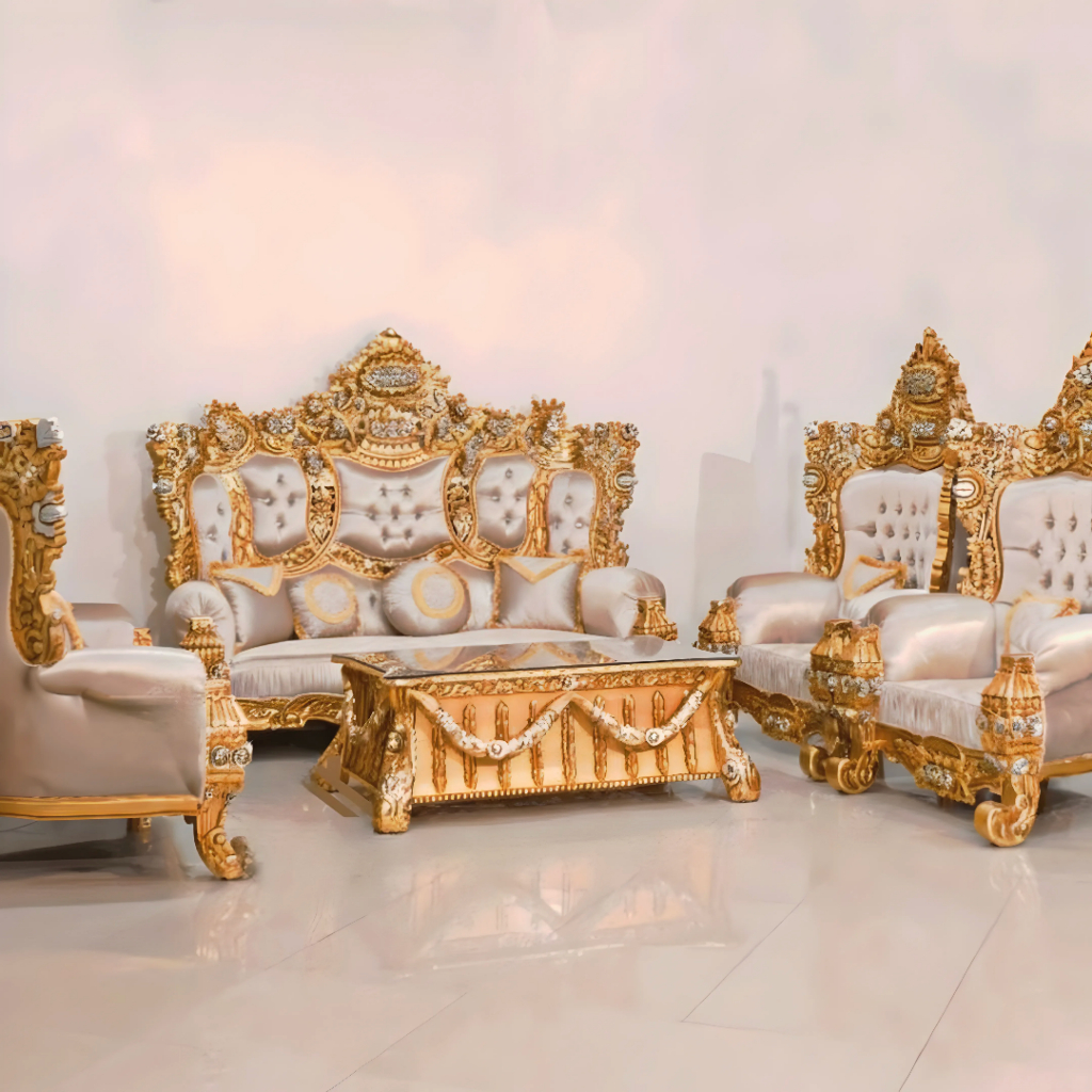 Sofa Ruang Tamu Mewah Jati Elegan 1 Set Kursi Tamu Jati Modern Ukir Jepara Model Sultan Raja