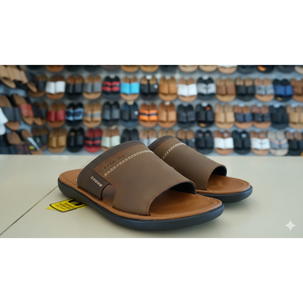 Sandal Slop Pria Pakalolo Boots - Sandal Kulit Casual Pria Terbaru - Sendal Selop Mewah Berkualitas