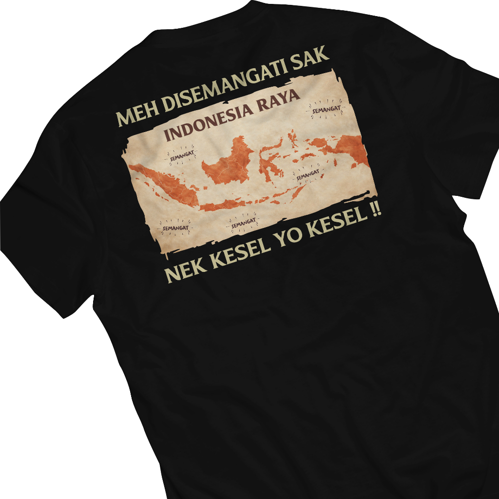 Tshirt Baju Kaos Indonesia Raya Semangat New Series Baju Distro Viral Kata Combed 30s Pria Unisex - 