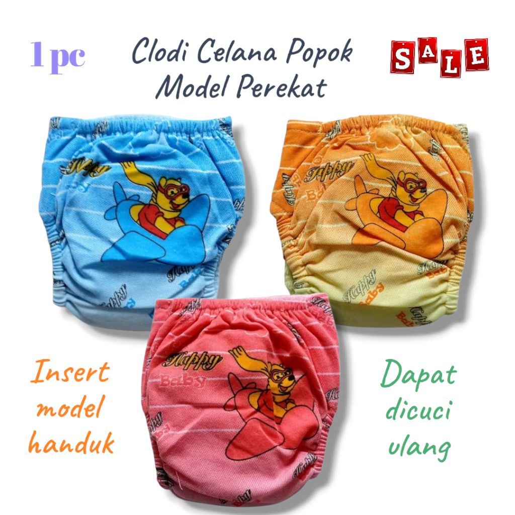 DENIZ Clodi Celana Polos Cuci Ulang / Popok Bayi Cuci Ulang