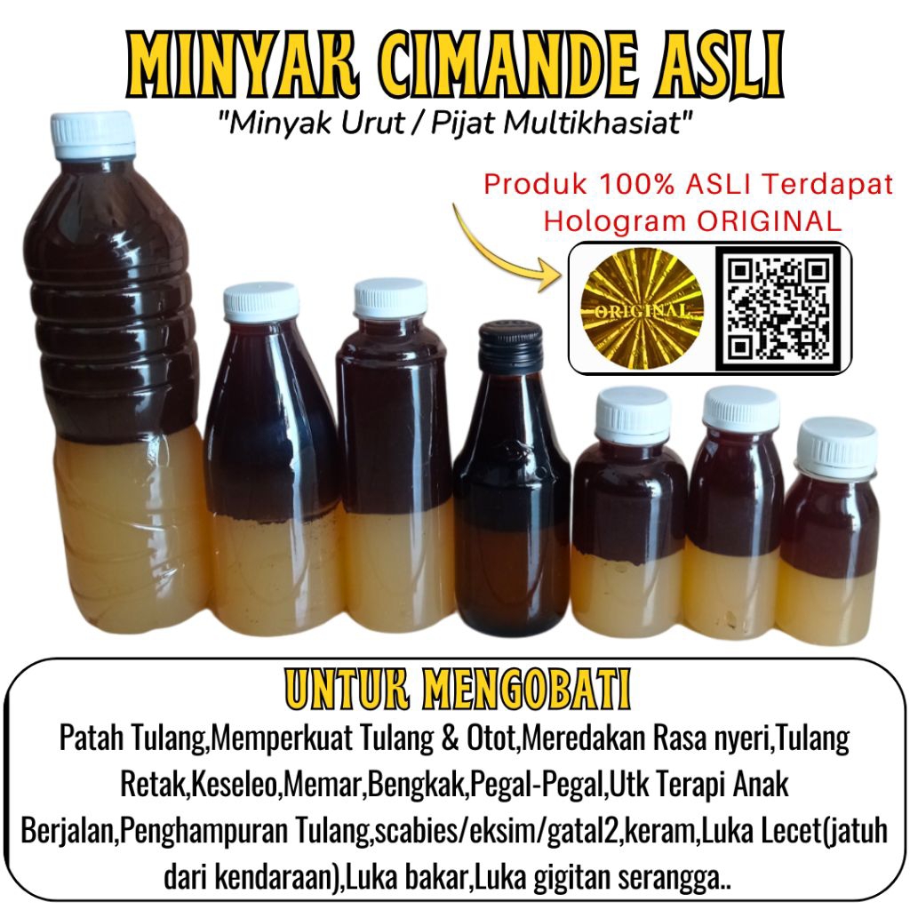 Minyak Urut Cimande Semua Ukuran Botol 100% Original / Minyak Cimande Asli / Minyak Cimande 100% Ori