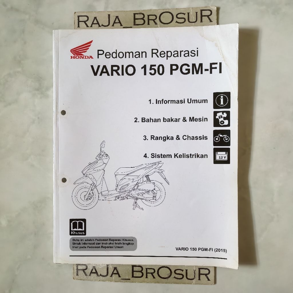Buku pedoman reparasi Manual book Honda Vario 150 K59 2015-2018 ORI Original